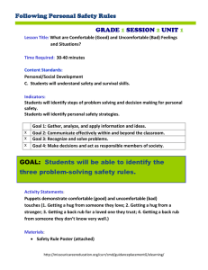 Following Personal Safety Rules GRADE SESSION UNIT