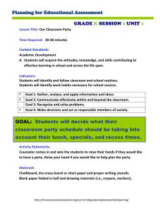 Planning for Educational Assessment GRADE SESSION UNIT
