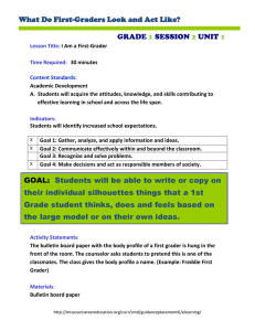 What Do First-Graders Look and Act Like? GRADE SESSION UNIT