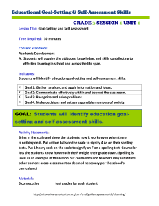Educational Goal-Setting &amp; Self-Assessment Skills GRADE SESSION UNIT