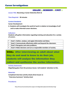 Career Investigations GRADE SESSION UNIT