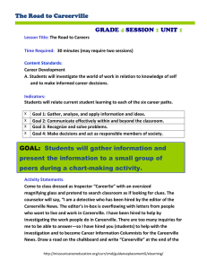 The Road to Careerville GRADE SESSION UNIT