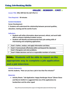 Using Job-Seeking Skills GRADE SESSION UNIT