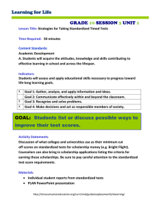 Learning for Life GRADE SESSION UNIT