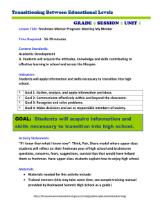 Transitioning Between Educational Levels GRADE SESSION UNIT