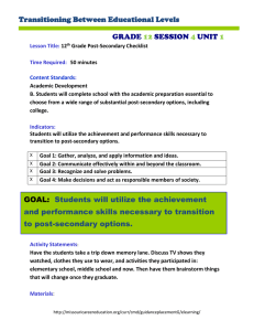 Transitioning Between Educational Levels GRADE SESSION UNIT