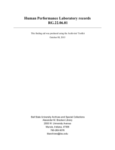 Human Performance Laboratory records RG.22.06.01