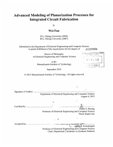 Advanced  Modeling  of Planarization Processes  for Wei Fan