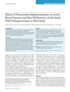 Effects of Watermelon Supplementation on Aortic With Prehypertension: A Pilot Study