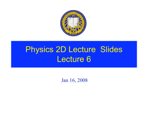 Physics 2D Lecture  Slides Lecture 6 Jan 16, 2008
