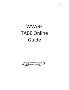 WVABE TABE Online Guide