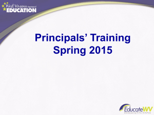 Principals’ Training Spring 2015