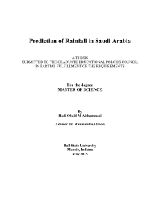 Prediction of Rainfall in Saudi Arabia