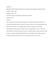 ABSTRACT RESEARCH PAPER: Ball State Child Study Center Media Strategy: Relating... STUDENT: Tierney Edon