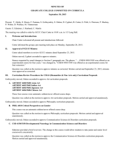 MINUTES OF GRADUATE COLLEGE COMMITTEE ON CURRICULA September 30, 2015
