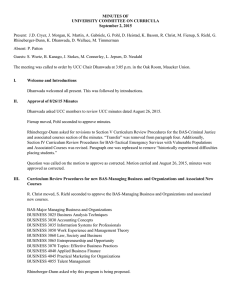 MINUTES OF UNIVERSITY COMMITTEE ON CURRICULA September 2, 2015