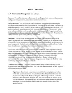 POLICY PROPOSAL  2.04  Curriculum Management and Change