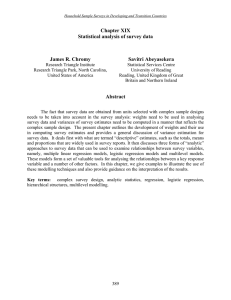 Chapter XIX Statistical analysis of survey data  James R. Chromy