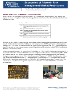 Economics of Aflatoxin Risk Management-Market Restrictions