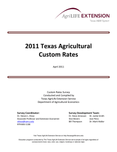 2011 Texas Agricultural  Custom Rates 