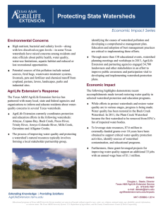 Protecting State Watersheds Economic Impact Series Environmental Concerns