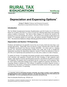 Depreciation and Expensing Options  ∗ Introduction