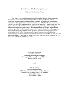 Competitiveness of Southern Metropolitan Areas:  The Role of New Economy Policies