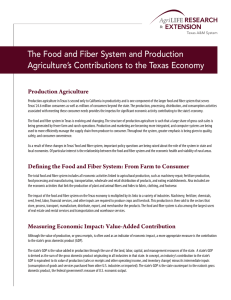 The Food and Fiber System and Production Production Agriculture