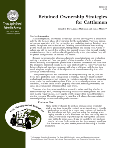 Retained Ownership Strategies for Cattlemen