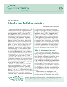 Introduction To Futures Markets Risk Management James Mintert and Mark Welch*