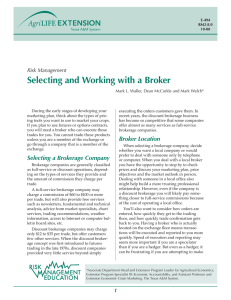 Selecting and Working with a Broker Risk Management