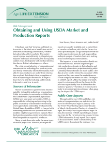 Obtaining and Using USDA Market and Production Reports Risk Management