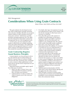 Considerations When Using Grain Contracts Risk Management
