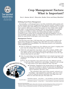 Crop Management Factors: What is Important? Defining Good Farm Management L-5266