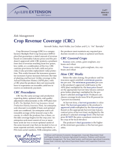 Crop Revenue Coverage (CRC) Risk Management