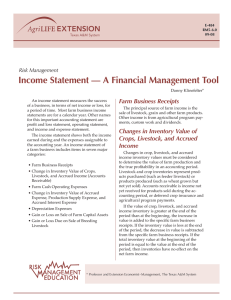 Income Statement — A Financial Management Tool Farm Business Receipts Risk Management