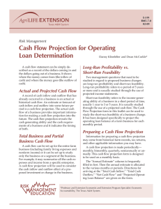 Cash Flow Projection for Operating Loan Determination Long-Run Profitability vs. Short-Run Feasibility
