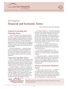 Financial and Economic Terms General Accounting and Financing Terms Risk Management