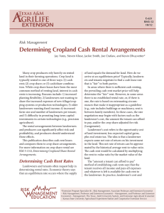 Determining Cropland Cash Rental Arrangements Risk Management