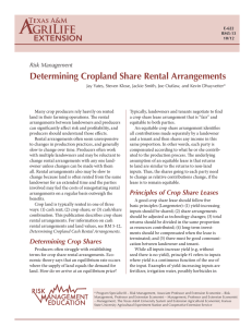 Determining Cropland Share Rental Arrangements Risk Management