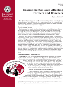 Environmental Laws Affecting Farmers and Ranchers