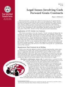 Legal Issues Involving Cash Forward Grain Contracts