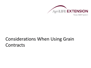 Considerations When Using Grain Contracts