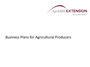 Business Plans for Agricultural Producers