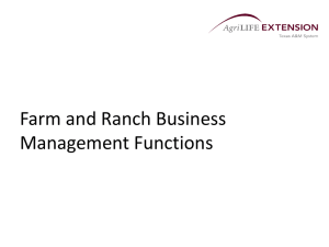 Farm and Ranch Business Management Functions