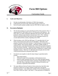 Farm Bill Options Curriculum Guide I.