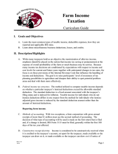 Farm Income Taxation Curriculum Guide I.