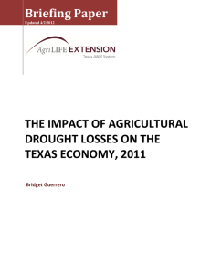Briefing Paper THE IMPACT OF AGRICULTURAL DROUGHT LOSSES ON THE TEXAS ECONOMY, 2011