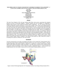 DOES IRRIGATION PAY DURING THE HOTTEST AND DRIEST SUMMER IN... CASE STUDY OF IRRIGATED COTTON FARMS IN THE SOUTHERN HIGH...