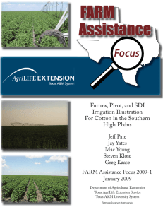 FARM Assistance Focus Furrow, Pivot, and SDI